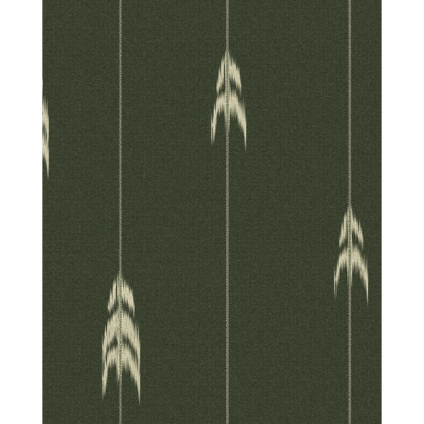 Fir Pattern Juniper - Taupe, Dark Green Wallcovering | Mind the Gap