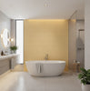 Firenze Beige Grasscloth Wallcovering | Fentucci - bathroom room setting