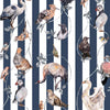 Flights of Fancy Pitch Blue Stripe, Sample