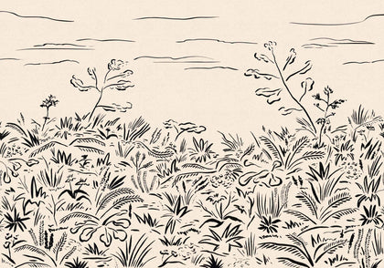 Floral Cave Black Wallcovering | Tres Tintas