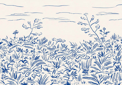 Floral Cave Blue Wallcovering | Tres Tintas