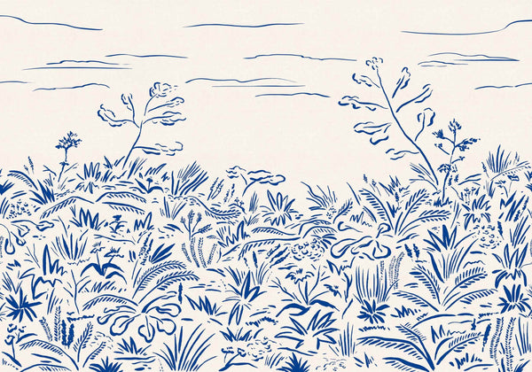 Floral Cave Blue Wallcovering | Tres Tintas