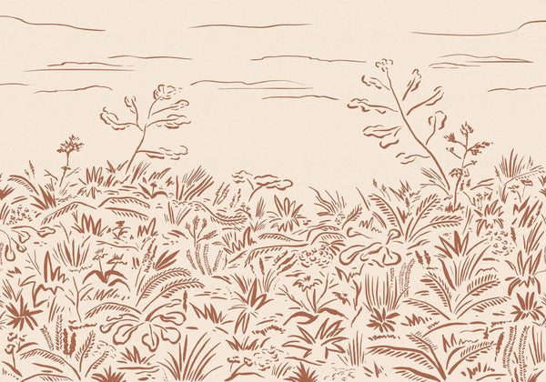 Floral Cave Red Wallcovering | Tres Tintas