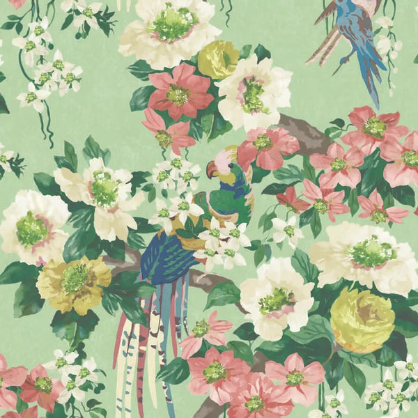 V&a Floral Serenade - Verde - Green Wallcovering | 1838 Wallcoverings