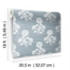Flourish Block Print Mineral Blue Faux Grasscloth Peel and Stick Wallcovering | Jeffrey Stevens - Image 3