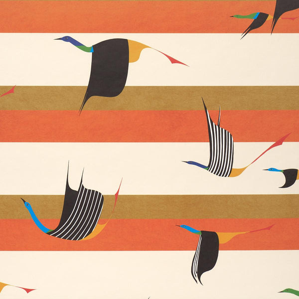 Flying West - Orange Wallcovering | Peg Norriss
