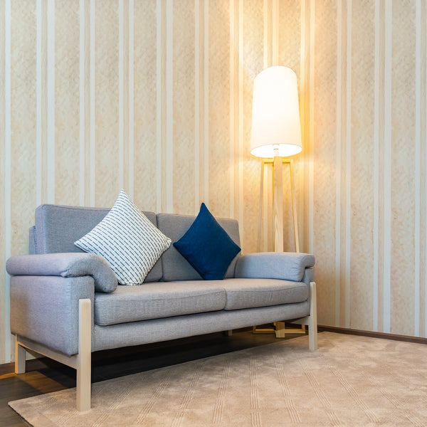 Elegant Minimalist Stripes - Light Peach Watercolor Wallcovering | DW Bespoke Studios