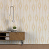 Luxurious Art Deco Diamond Pattern Wallpaper - Light Peach and Gold