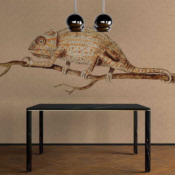 Antique Lizard beige and brown tones Wallcovering | DW Bespoke Studios