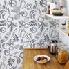 Vintage Hand-Drawn Vegetables and Spices - Outline Sketch on White Wallcovering | DW Bespoke Studios