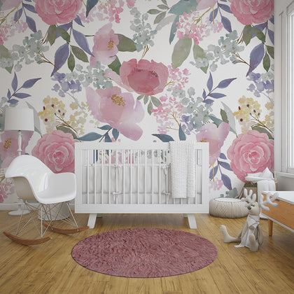 Elegant Watercolor Floral Romantic | Architectural Wallcoverings