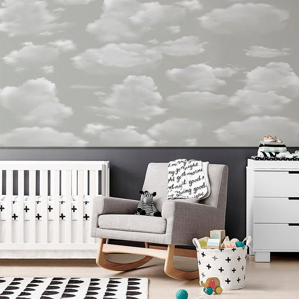 Ethereal Dreamy White Clouds Wallcovering | DW Bespoke Studios