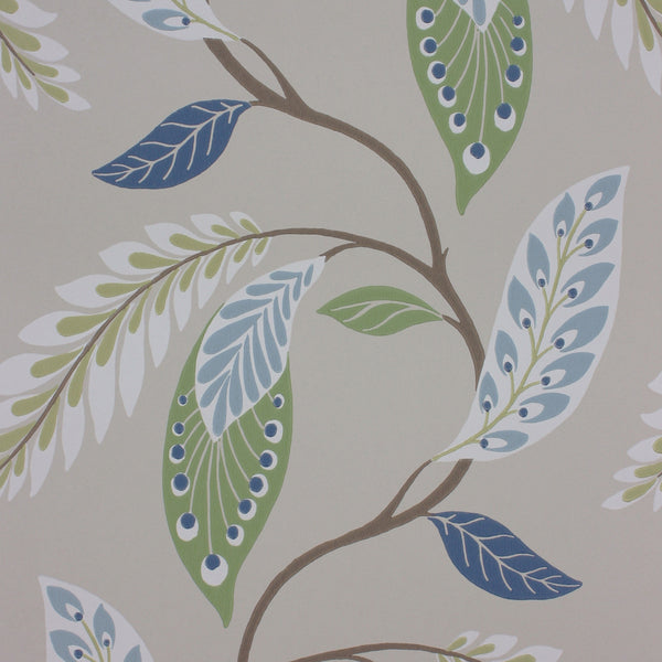 Fontibre Fontibre Blue/Green - Blue Wallcovering | Nina Campbell