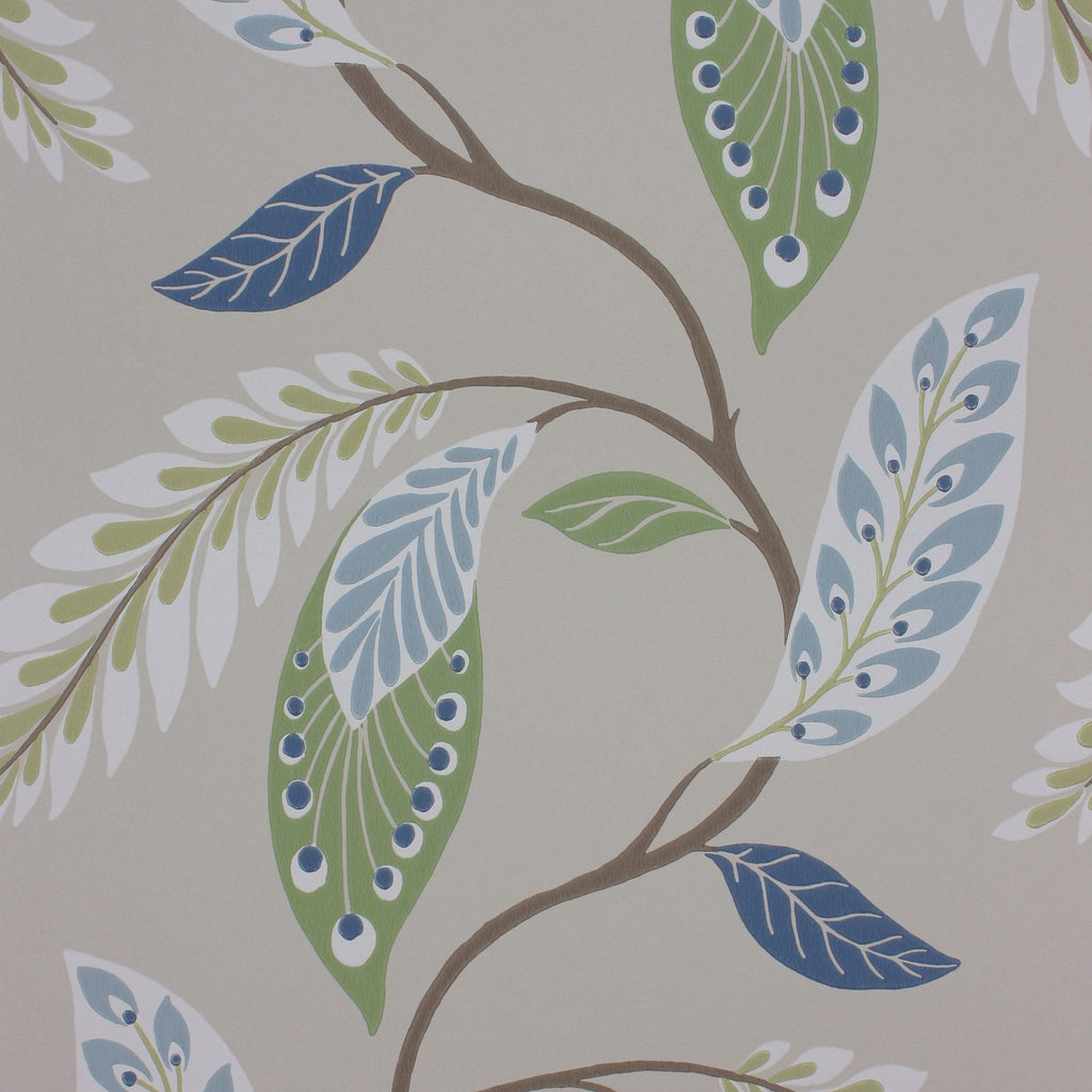 Fontibre Fontibre Blue/Green - Blue Wallcovering | Nina Campbell