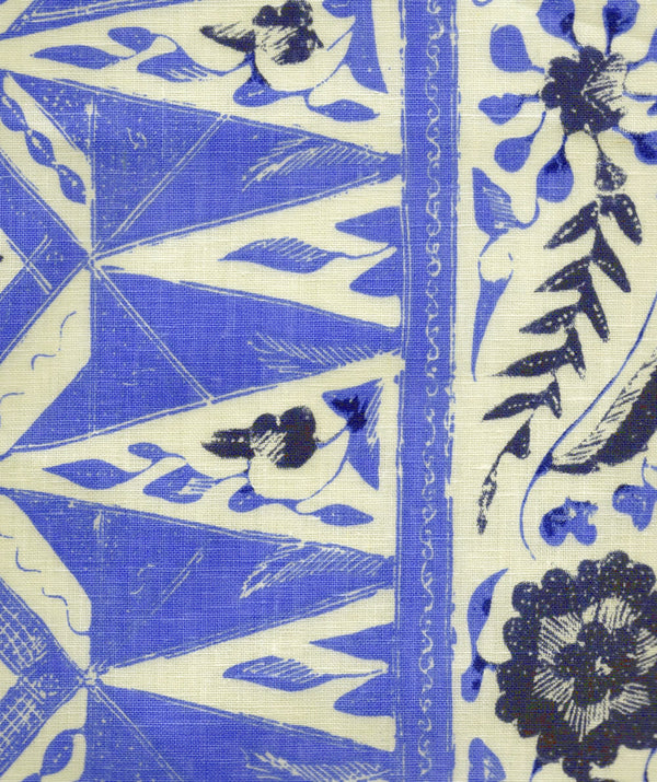Biron Batik French Blue New Navy Screen Printed Fabric | China Seas