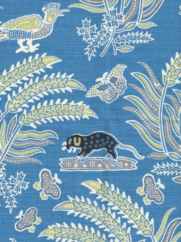 Malay Batik French Blue on Tinted Lc Screen Printed Fabric | China Seas