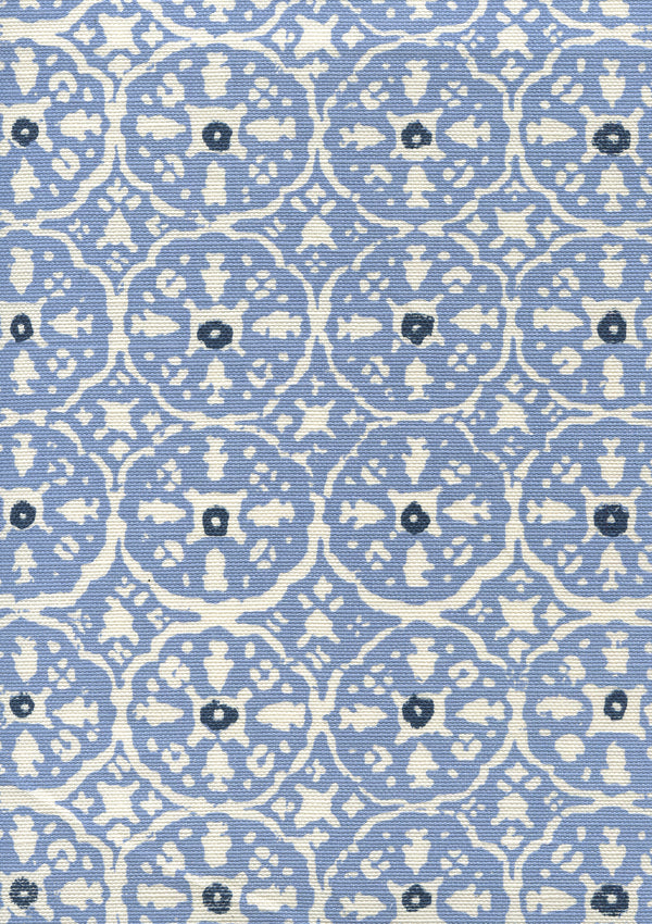 Nitik II French Blue Navy on tint Screen Printed Fabric | China Seas