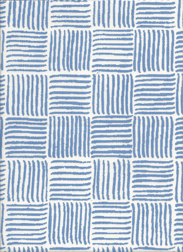 Textura French Blue on Tinted Linen Screen Printed Fabric | China Seas