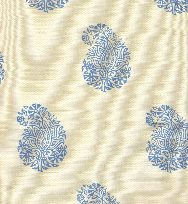 Bangalore Paisley French Blue on Tint Screen Printed Fabric | China Seas