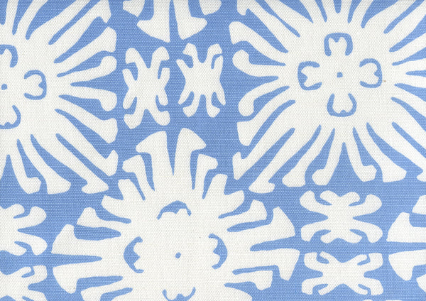 Sigourney Reverse Small Scale French Blue on White Screen Printed Fabric | China Seas
