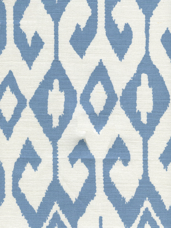 Aqua Ii French Blue_on White Screen Printed - White Fabric | China Seas
