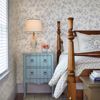 French Nightingale Blue Floral Scroll Wallcovering | Jeffrey Stevens - Image 4