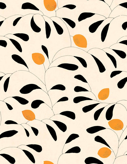 Fresh Lemons Beige Wallcovering | Tres Tintas