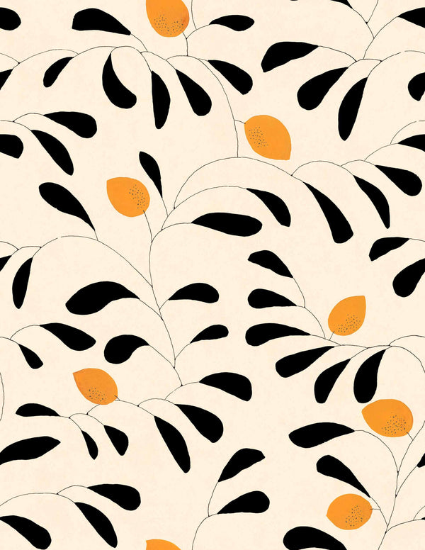 Fresh Lemons Beige Wallcovering | Tres Tintas