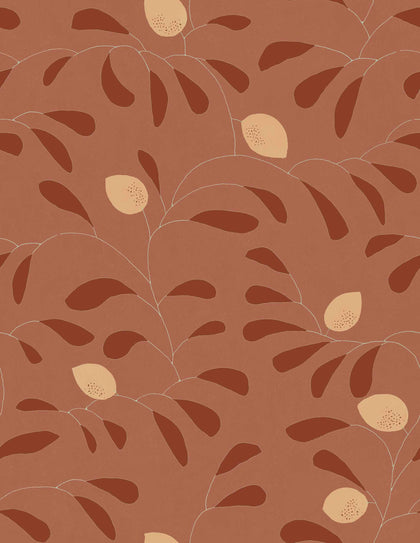 Fresh Lemons Red Wallcovering | Tres Tintas