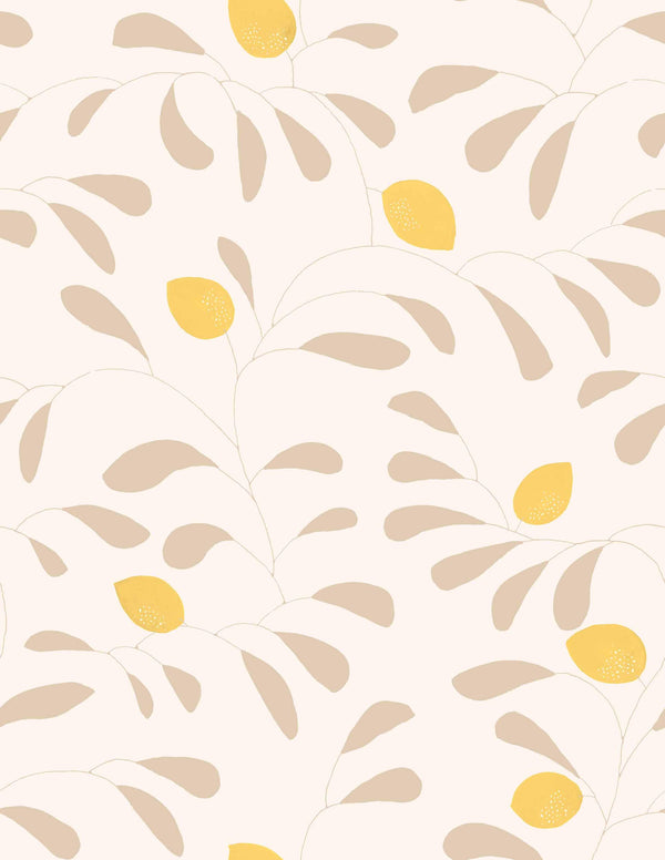 Fresh Lemons White Wallcovering | Tres Tintas