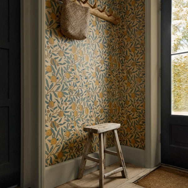Fruit 1 Coral Beige gold Wallcovering | William Morris