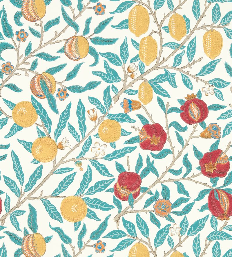 Fruit Wallpaper Madder Greenindigo | William Morris