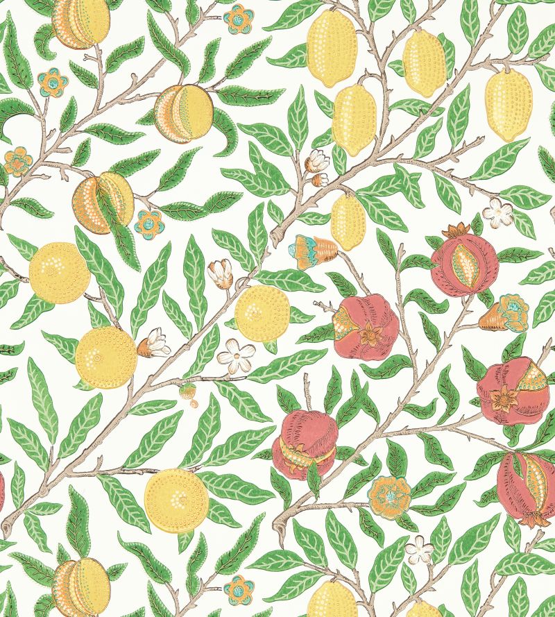 Fruit Wallpaper Madder Leafgreen | William Morris