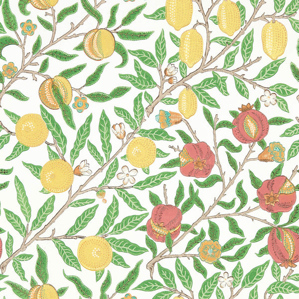 Fruit Leaf Green/Madder | Morris & Co.