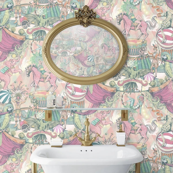 Funfair Pastel Pinks Wallcovering | Brand McKenzie