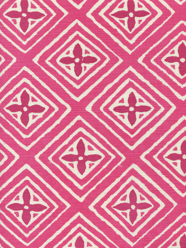 Fiorentina Two Color Fuschia Magenta on Tint Screen Printed Fabric | China Seas