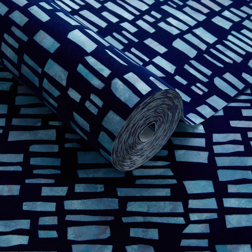 Fusion Blue Dusk Flock Wallpaper - Image 2