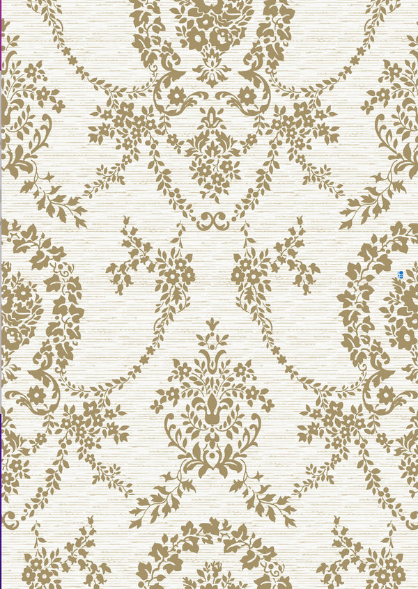 Gagliano Damask on Italiano Grasscloth Traditional | Architectural Wallcoverings