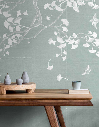 Ginkgo Pale Green | Mural Source