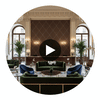 Glam Harlequin on Linen | Hollywood Wallcoverings Circular Swatch | Hollywood Wallcoverings