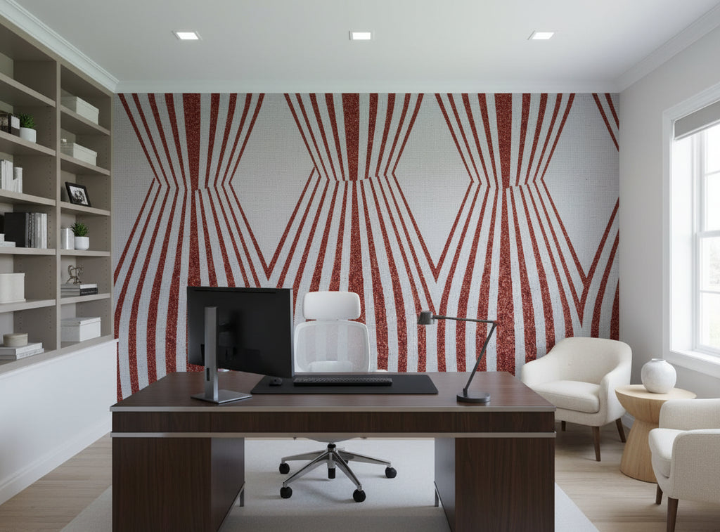 Glamor Glitter - Silver Red Rasberry - office room setting