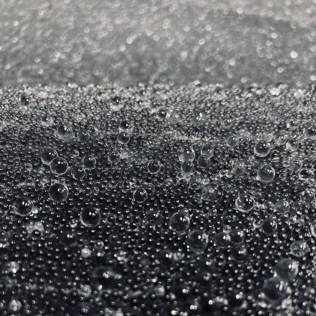 Gleaming Glambeads Cool Black Metallic Glass Bead Wallpaper - Designer Wallcoverings and Fabrics