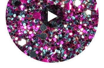 Hollywood Glamour Sequin - Fuschia/Sky Blue | Glitter Walls