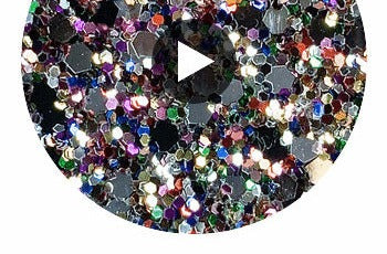 Hollywood Glamour Sequin - Black/Silver/Multi | Glitter Walls