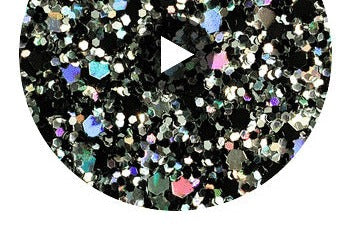 Hollywood Glamour Sequin - Black/Silver Hologram | Glitter Walls
