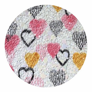 Heart Glitter - Multi On Rainbow | Glitter Walls