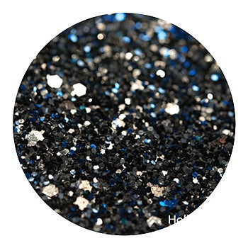 Hollywood Glamour Sequin - Blue Thunder With Black | Glitter Walls