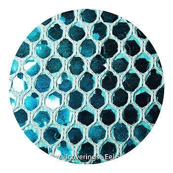 Eel Skin Sequin - Aqua Teal Blue | Glitter Walls