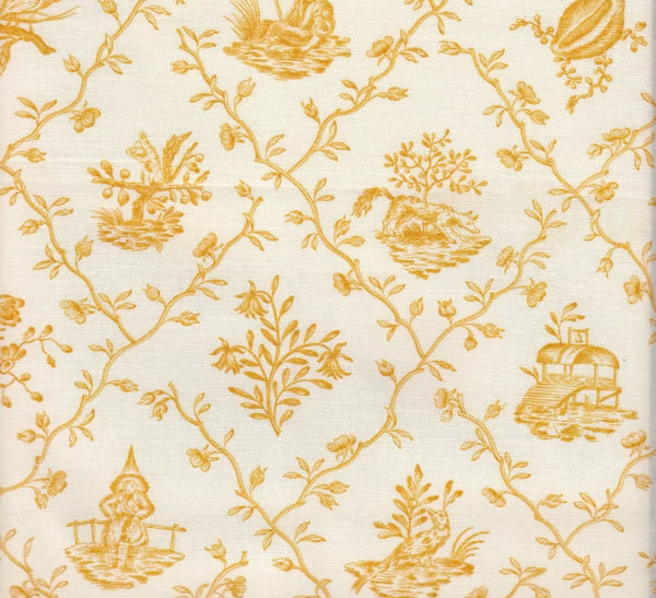 Pillement Toile, Gold Wallcoverings | Charles Burger