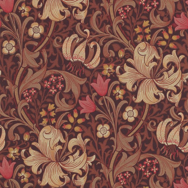 Golden Lily Burnt-Orange Fig Wallcovering | William Morris